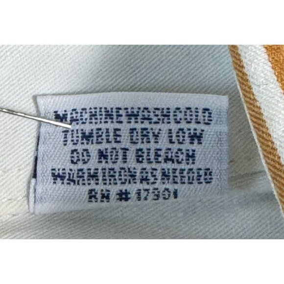 Cinch striped long sleeve button down shirt Mens Large gold & white - Picture 9 of 9